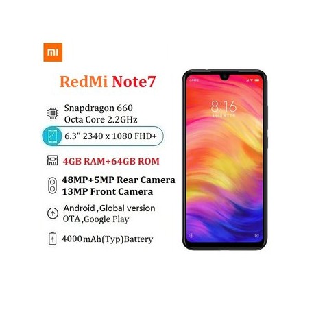 Xiaomi Redmi Note 7 4GB 64GB Dual SIM-Ne...-Celularymas-Celulares y Tablets